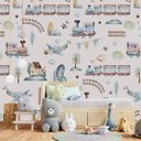 Ver imagem 2 de Papel de parede trenzinho para quarto de bebê infantil M² PP39