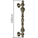 Ver imagem 5 de Puxador Duplo Florence 430mm Bronze Antigo Porta Pivotante Correr Passagem Madeira Vidro Rústico