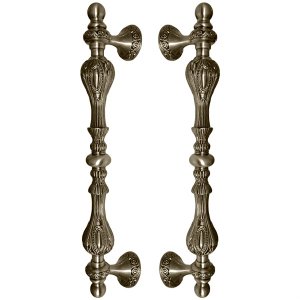 Puxador Duplo Florence 430mm Bronze Antigo Porta Pivotante Correr Passagem Madeira Vidro Rústico