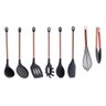 Kit Utensílios Cozinha Silicone Cabo Rosé Gold Premiun - 8 peças - Azul escuro - 3