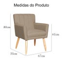 Ver imagem 7 de Poltrona Decorativa Elegante Cecília Escritório Sala de Estar Recepção Pés Palito Linho Marrom