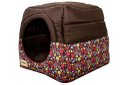 Ver imagem 3 de Cama Iglu e Toca para Cachorro Luppet Luxo Marrom Floral - G