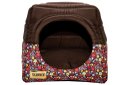 Ver imagem 1 de Cama Iglu e Toca para Cachorro Luppet Luxo Marrom Floral - G