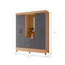 Ver imagem 3 de Guarda Roupa 4 Portas Sydney Freijó Titanium