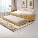 Ver imagem 1 de Cama solteiro madeira maciça lyon bibox com 2 colchões imbuia