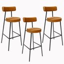 Ver imagem 1 de Kit 03 Banquetas Altas Bar Sala De Jantar Estrutura Em Aço Milão F01 Couríssimo Whisky - Lyam