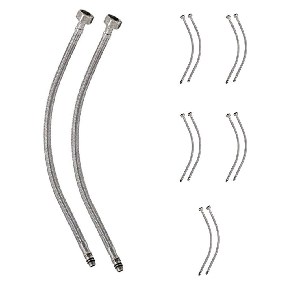 Engate Monocomando Rabicho 80cm Mangueira Par Misturador Kit 5 Unidades Flexivel Torneira Pia Cozinh - 1