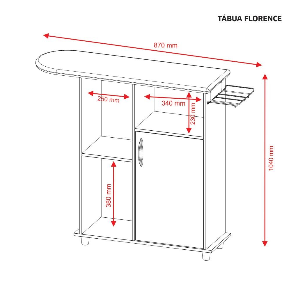 Mesa de Passar Roupas Florence Branco Notável - 3
