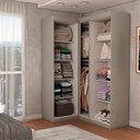 Ver imagem 2 de Guarda-roupa Solteiro Modulado Odisseia 5 Portas 12 Prateleiras Onix - Panorama Móveis