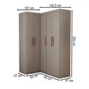 Ver imagem 4 de Guarda-roupa Solteiro Modulado Odisseia 5 Portas 12 Prateleiras Onix - Panorama Móveis