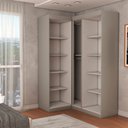 Ver imagem 5 de Guarda-roupa Solteiro Modulado Odisseia 5 Portas 12 Prateleiras Onix - Panorama Móveis