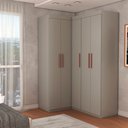 Ver imagem 1 de Guarda-roupa Solteiro Modulado Odisseia 5 Portas 12 Prateleiras Onix - Panorama Móveis