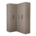 Ver imagem 3 de Guarda-roupa Solteiro Modulado Odisseia 5 Portas 12 Prateleiras Onix - Panorama Móveis