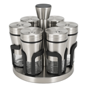 Ver imagem 1 de Porta Temperos Giratório Inox com 6 Potes de Vidro com Visor Design Sofisticado Premium