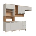 Ver imagem 1 de Armario de Cozinha Modulada 4 Peças com Nicho Decorativo 280cm Isabelle Delmarco