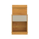 Ver imagem 3 de Mesa de Cabeceira 40x74cm com 1 Gaveta e Prateleira Mavie Patrimar Cinamomo/off White