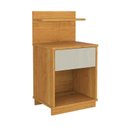 Ver imagem 4 de Mesa de Cabeceira 40x74cm com 1 Gaveta e Prateleira Mavie Patrimar Cinamomo/off White
