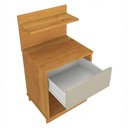 Ver imagem 2 de Mesa de Cabeceira 40x74cm com 1 Gaveta e Prateleira Mavie Patrimar Cinamomo/off White