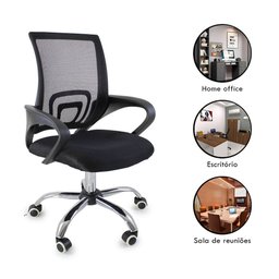 Kit 15 Cadeiras de Escritório Begonia Tela Mesh Ergonômico - Preto - 2