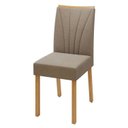 Ver imagem 6 de Conjunto Sala de Jantar 4 Lugares Retangular Tampo MDF Mesa com Cadeiras Pés Madeira Jade