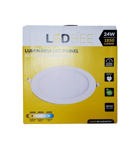Paflon LED Painel 24W Redondo de Embutir Amarelo LedBEE - 4