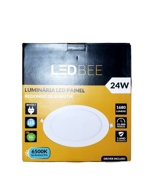 Paflon LED Painel 24W Redondo de Embutir Branco LedBEE - 4
