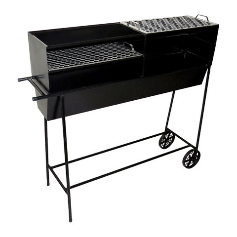 Churrasqueira Espetinho Aço FE Grelhas Carrinho 100x99x26cm Ouro Minas