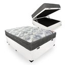Ver imagem 1 de Cama Baú Casal Branco + Colchão Casal Iso Superpocket - Mola Ensacadas - Ortobom - (138x188)