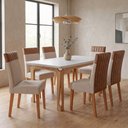 Ver imagem 2 de Conjunto Sala de Jantar Mesa 1,60m com Vidro Nadine 6 Cadeiras Montreal