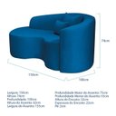 Ver imagem 3 de Recamier Curvo Orgânico 150cm 2 Lugares Lado Esquerdo para Sala de Estar Linho Londres