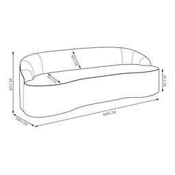 Sofá 5 Lugares para Sala de Estar Living 300cm Theo D06 Veludo Rosa - Mpozenato - 4