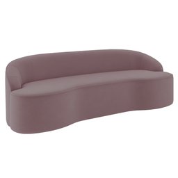 Sofá 5 Lugares para Sala de Estar Living 300cm Theo D06 Veludo Rosa - Mpozenato - 1