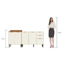 Ver imagem 6 de Balcão de Cozinha Modulada Safira MDF 2 Peças Nature Off White 190x87 cm Casamia