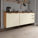 Ver imagem 1 de Balcão de Cozinha Modulada Safira MDF 2 Peças Nature Off White 190x87 cm Casamia