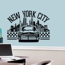 Ver imagem 1 de Adesivo de Parede Taxi e Cidade de Nova York-Medio 78x58cm