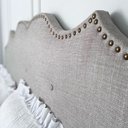 Ver imagem 2 de Cabeceira Estofada Queen Provençal Tecido Editável e Tachas Cor:linho Moderno Cinza