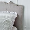 Ver imagem 3 de Cabeceira Estofada Queen Provençal Tecido Editável e Tachas Cor:linho Moderno Cinza