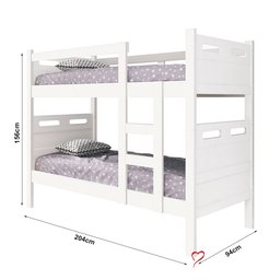 Beliche c/ Cama Auxiliar Jaspe Fênix Treliche MDF Cor:Branco - 5