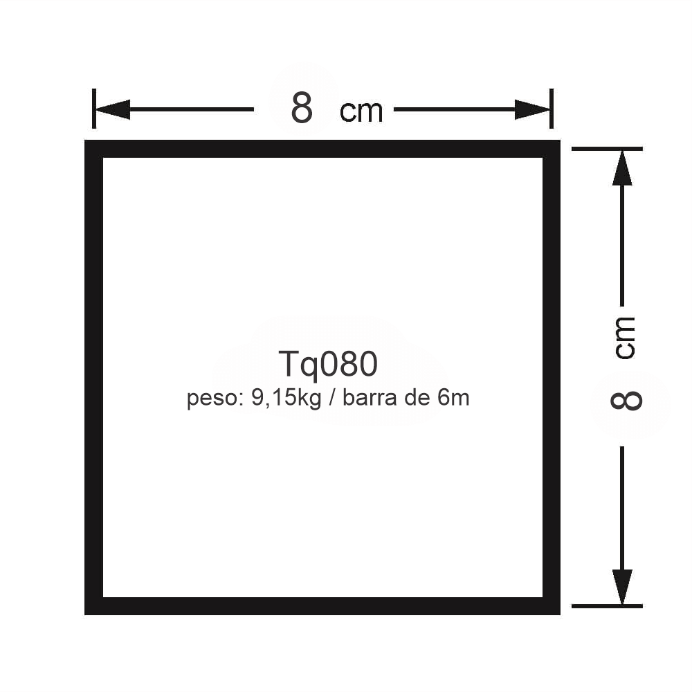 Ver imagem 2 de Tubo Quadrado Branco - 8cm X 8cm (tq080)