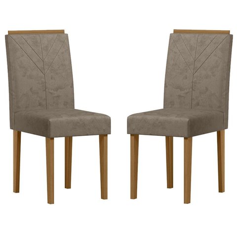 Cadeira para Mesa de Jantar Amanda Kit 2 Peças Ype Camursa Marrom – New Ceval