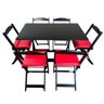 Conjunto de Mesa Bar 120x70 com 6 Cadeiras Dobrável Estofado Vermelho - 1