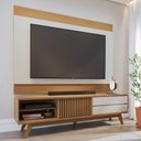 Ver imagem 1 de Rack para Sala Venice com Painel para TV 75 pol Cairo C04 Freijó Off White Matte - Lyam Decor