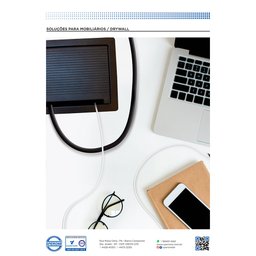 Caixa Tomadas Multimídia Marcenaria Mobiliário Cinza SPE-870 - 5