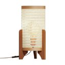 Ver imagem 1 de Abajur de Mesa de Cabeceira Rattan Pé em Madeira Decor Sala