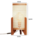 Ver imagem 5 de Abajur de Mesa de Cabeceira Rattan Pé em Madeira Decor Sala