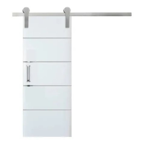 Porta De Correr Frisada CM-04 C/ Fundo Primer Branco Kit Aparente 210x82