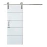 Porta De Correr Frisada CM-04 C/ Fundo Primer Branco Kit Aparente 210x82 - 1