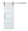 Ver imagem 1 de Porta De Correr Frisada CM-04 C/ Fundo Primer Branco Kit Aparente 210x82