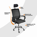 Ver imagem 7 de Kit 10 Cadeiras de Escritório Secretaria Diretor Roma Ergonômica com Apoio de Nuca