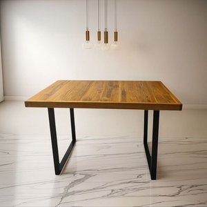 Mesa de Jantar Industrial Madeira Teca Setup 120x70x78cm:painel de Teca